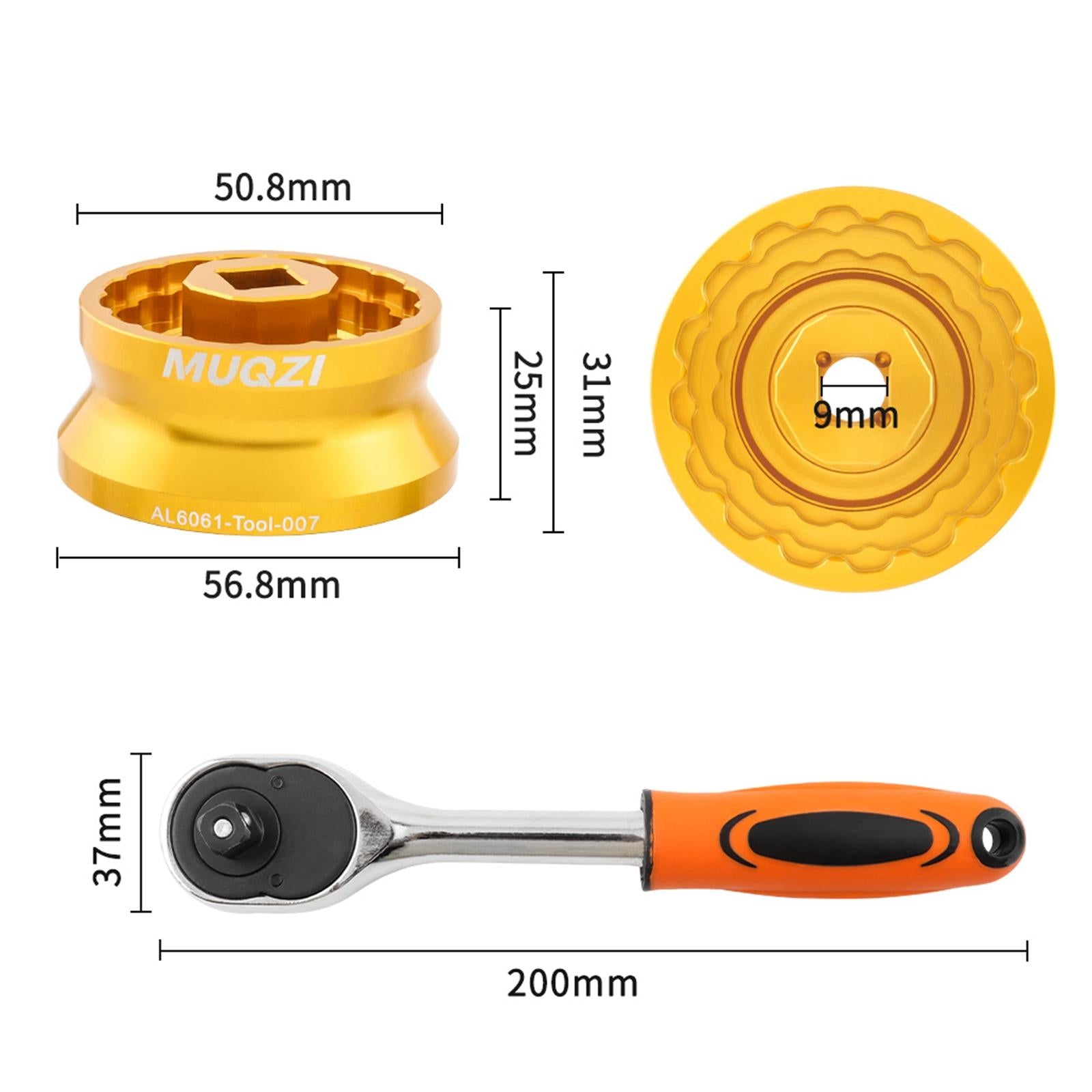 Bike Bottom Bracket Tool Practical Hand Tool Crank Removal Installation Tool Gold
