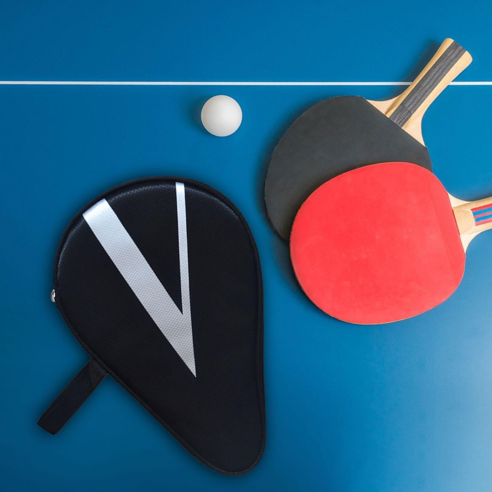 Table Tennis Paddle Case Cover Portable Practical for Sports Training Travel Black White