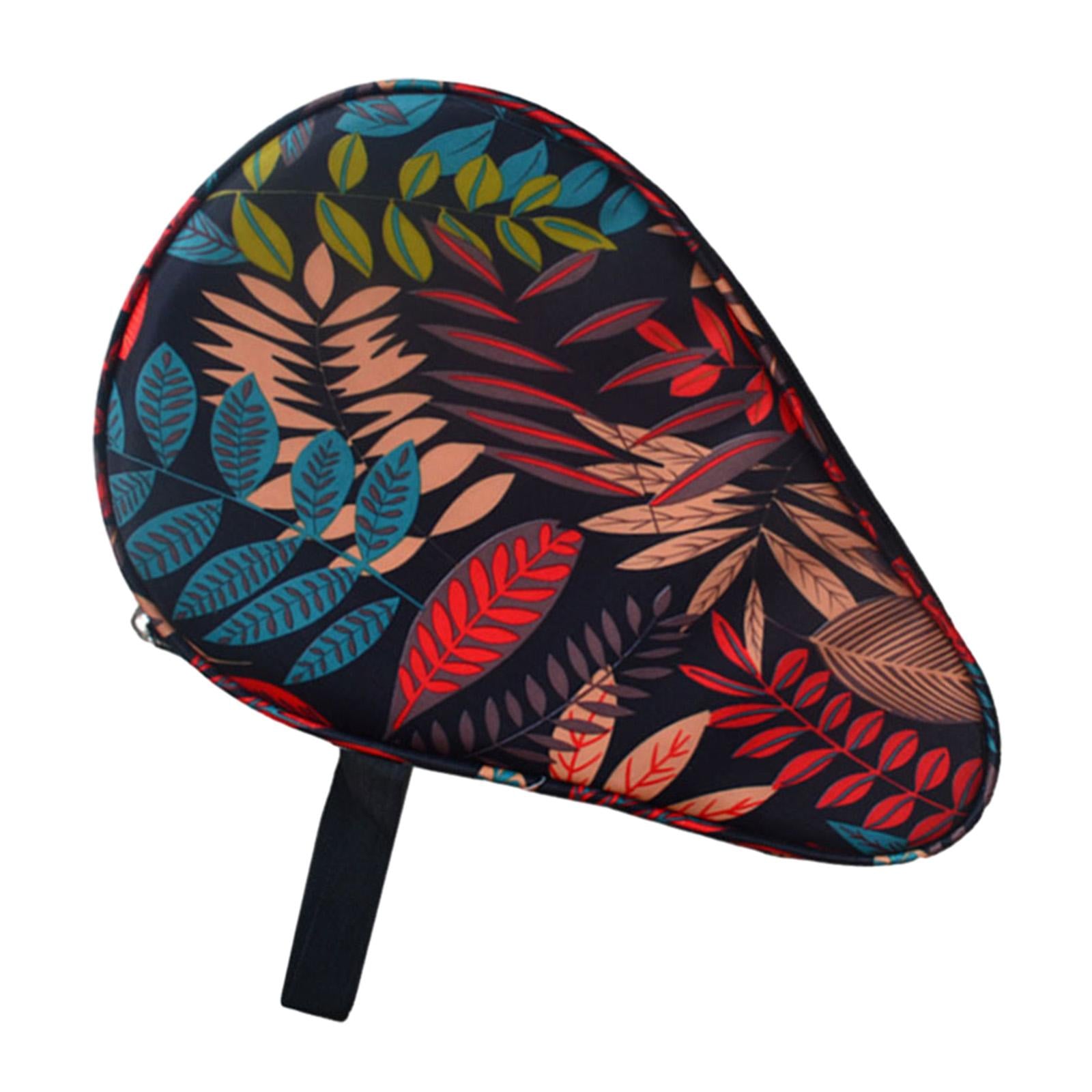 Table Tennis Paddle Case Cover Portable Practical for Sports Training Travel Flower Red
