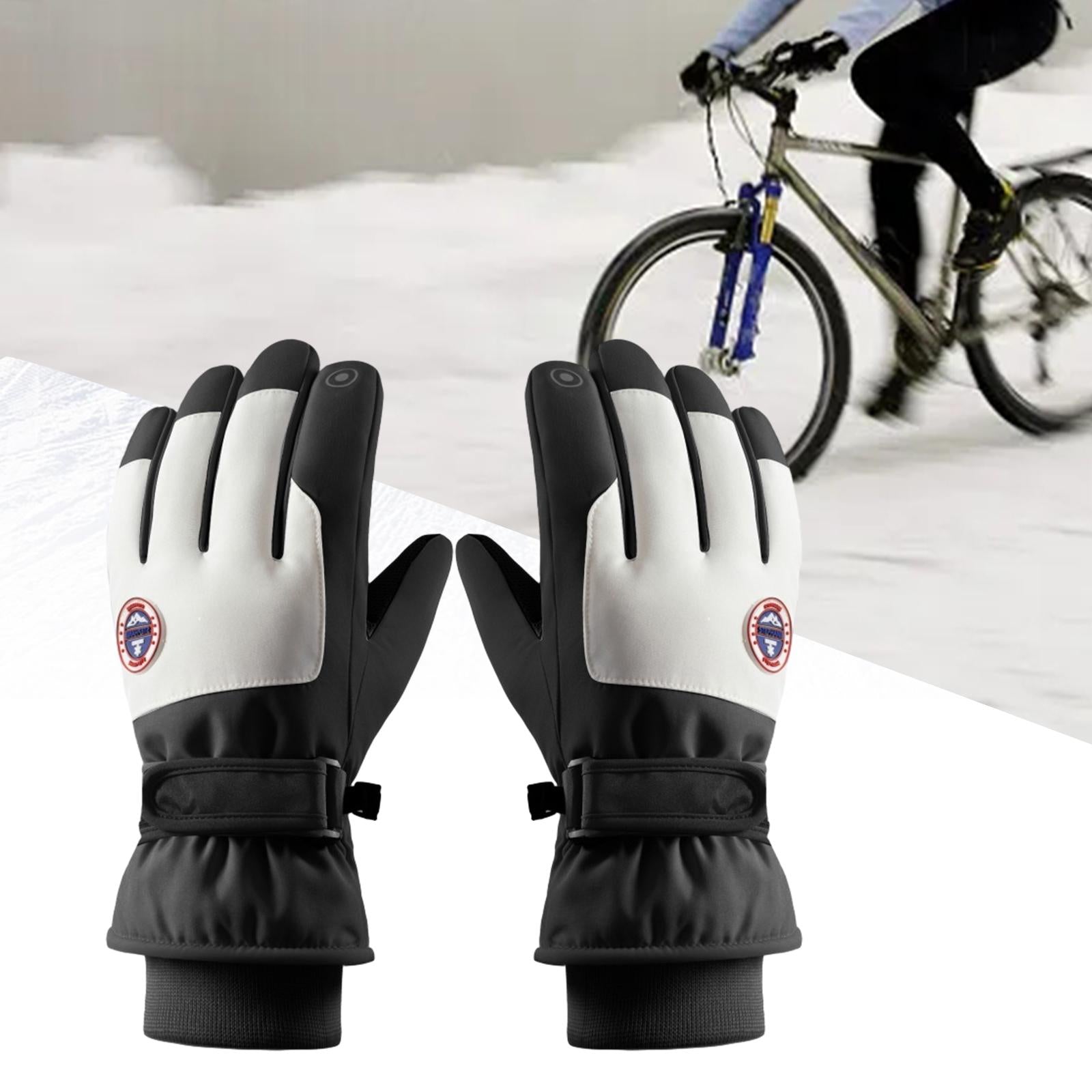 Winter Ski Gloves Touch Screen Gift Snow Ski Gloves for Cycling Snow Skating Black L29.5cmx13.5cm