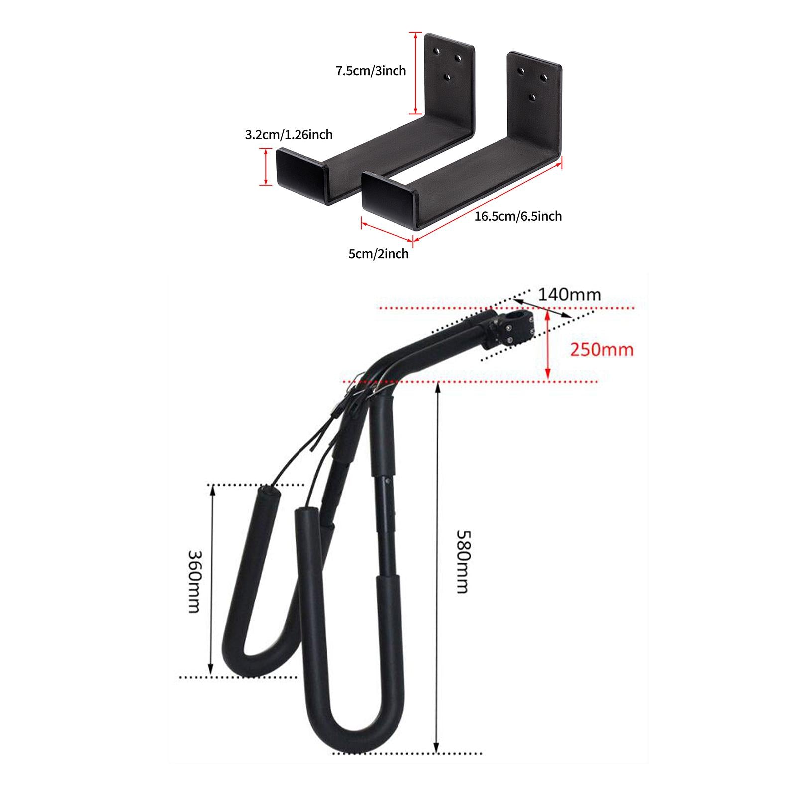 Surfboard Bike Rack Surfboard Bicycle Carrier for Skimboard Kiteboard Holder Black Bike