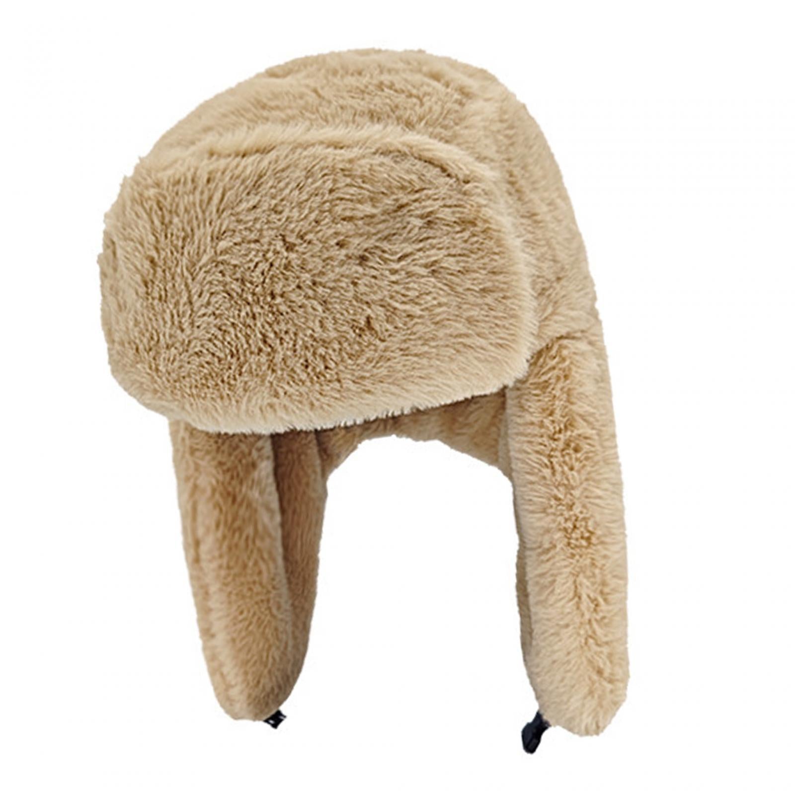 Winter Trapper Hats Earflaps Windproof Biking Ear Cap for Men Unisex Skating Khaki