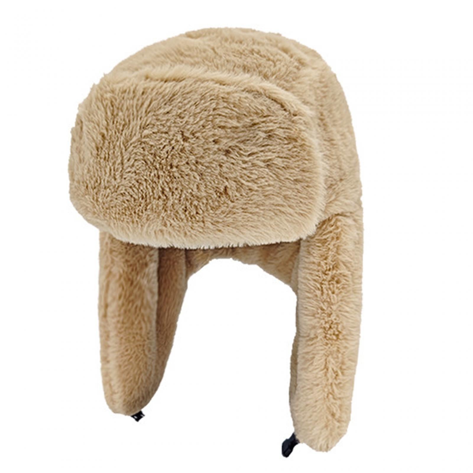 Winter Trapper Hats Earflaps Windproof Biking Ear Cap for Men Unisex Skating Khaki