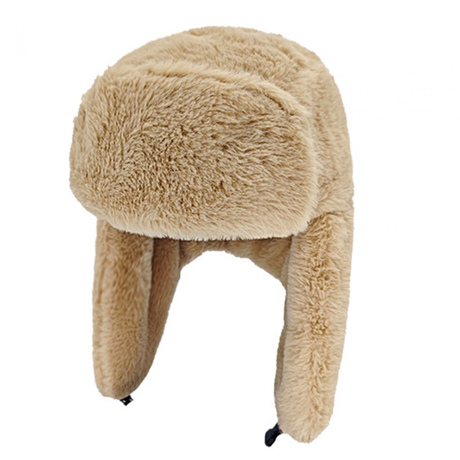 Winter Trapper Hats Earflaps Windproof Biking Ear Cap for Men Unisex Skating Khaki