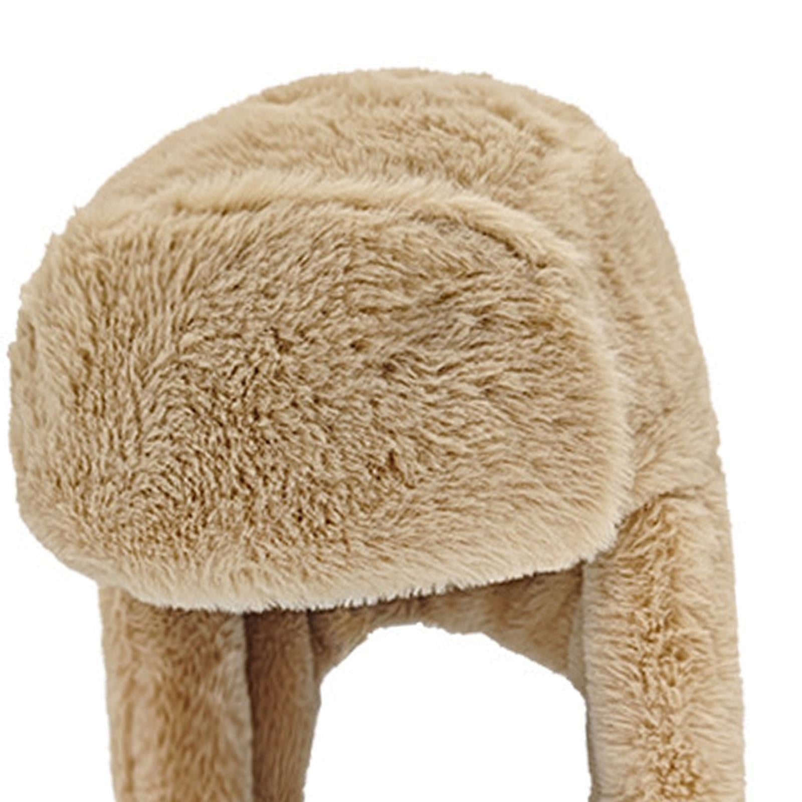 Winter Trapper Hats Earflaps Windproof Biking Ear Cap for Men Unisex Skating Khaki