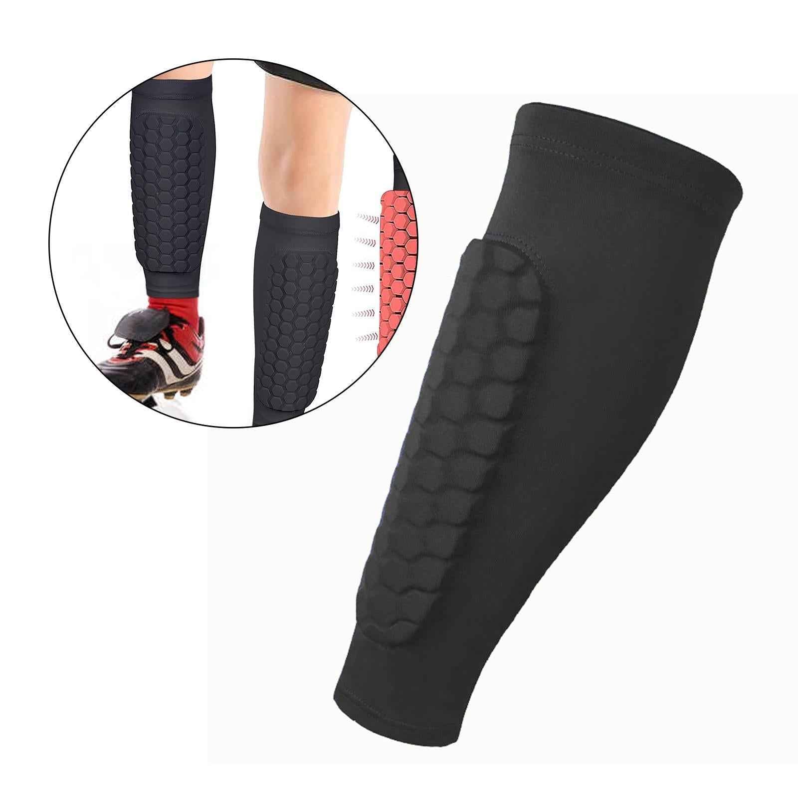 Soccer Shin Guards Football Leg Sleeves for Teens Adult Softball Volleyball black XL
