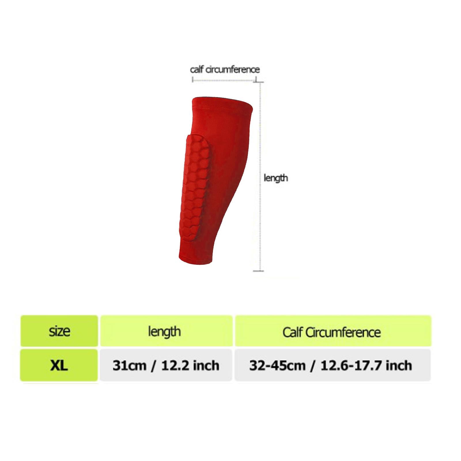 Soccer Shin Guards Football Leg Sleeves for Teens Adult Softball Volleyball red XL
