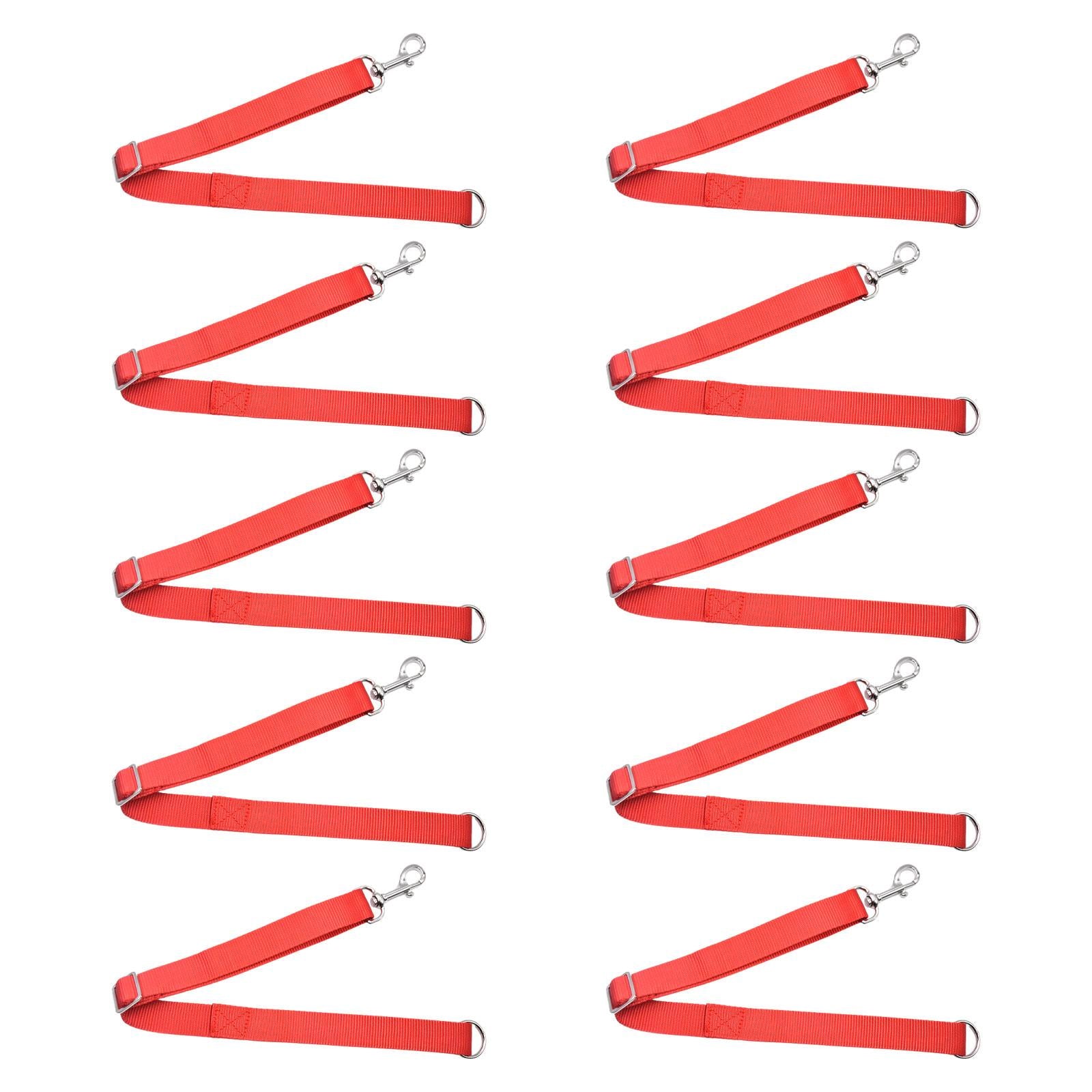 10x Horses Water Bucket Straps Nylon Hanging Strap Hay Nets Water Buckets Adjustable Red