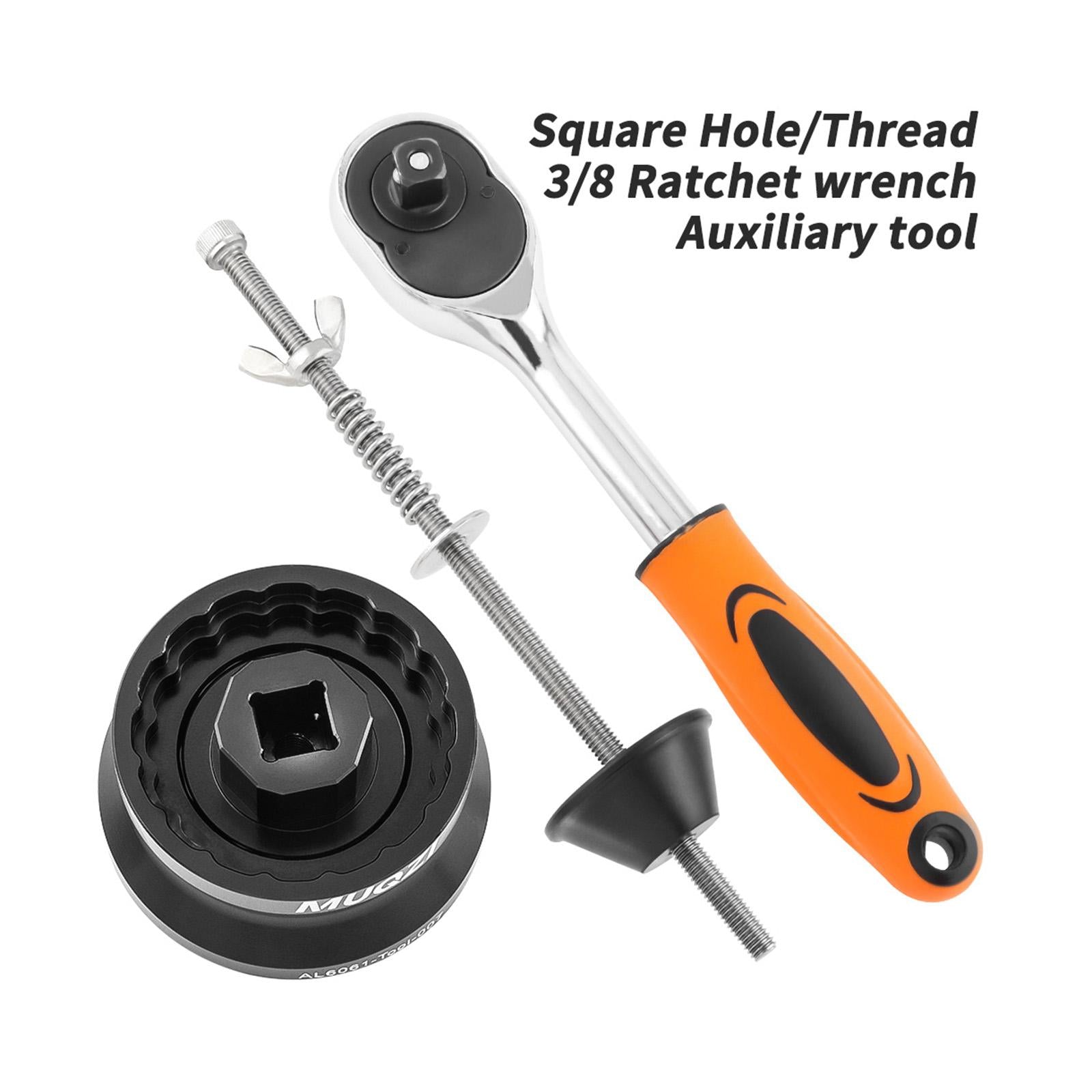Bike Bottom Bracket Tool Repair Wrench Professional Parts BB Removing Wrench Black Square Hole