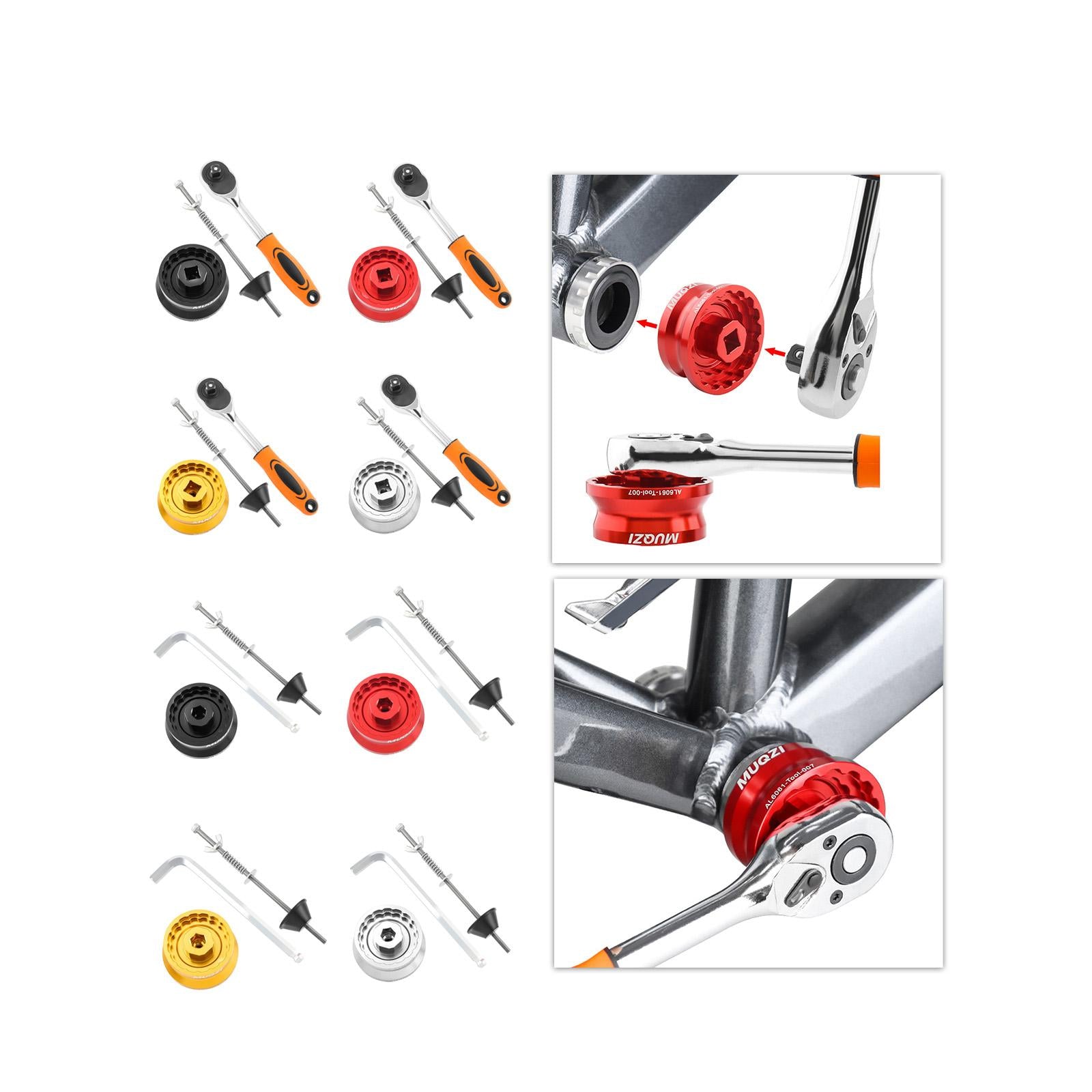 Bike Bottom Bracket Tool Repair Wrench Professional Parts BB Removing Wrench Black Square Hole