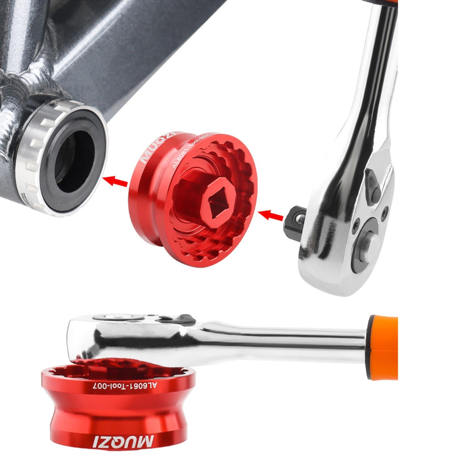 Bike Bottom Bracket Tool Repair Wrench Professional Parts BB Removing Wrench Red Square Hole