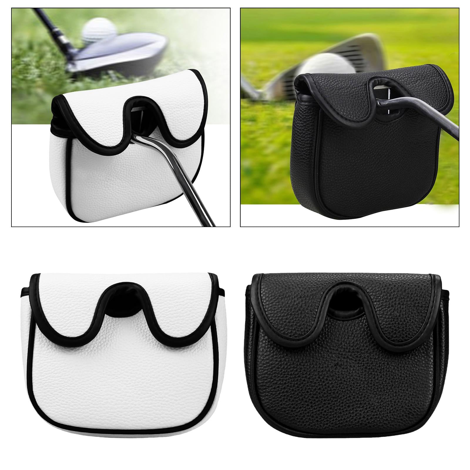 Golf Mallet Putter Head Cover PU Fashion Protection Guard Training Equipment White