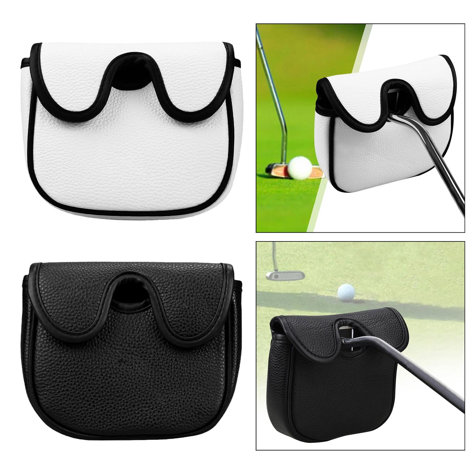 Golf Mallet Putter Head Cover PU Fashion Protection Guard Training Equipment White