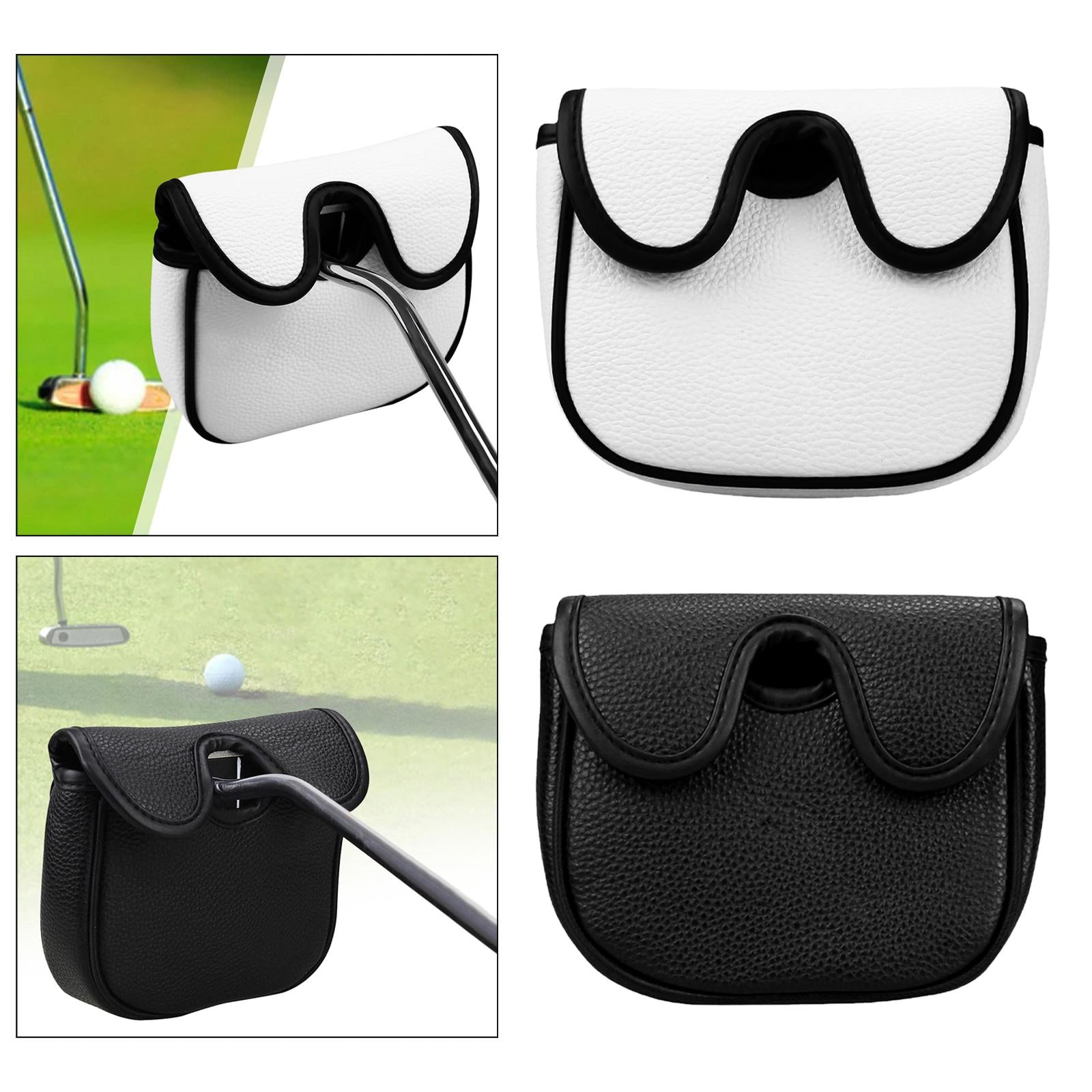 Golf Mallet Putter Head Cover PU Fashion Protection Guard Training Equipment White