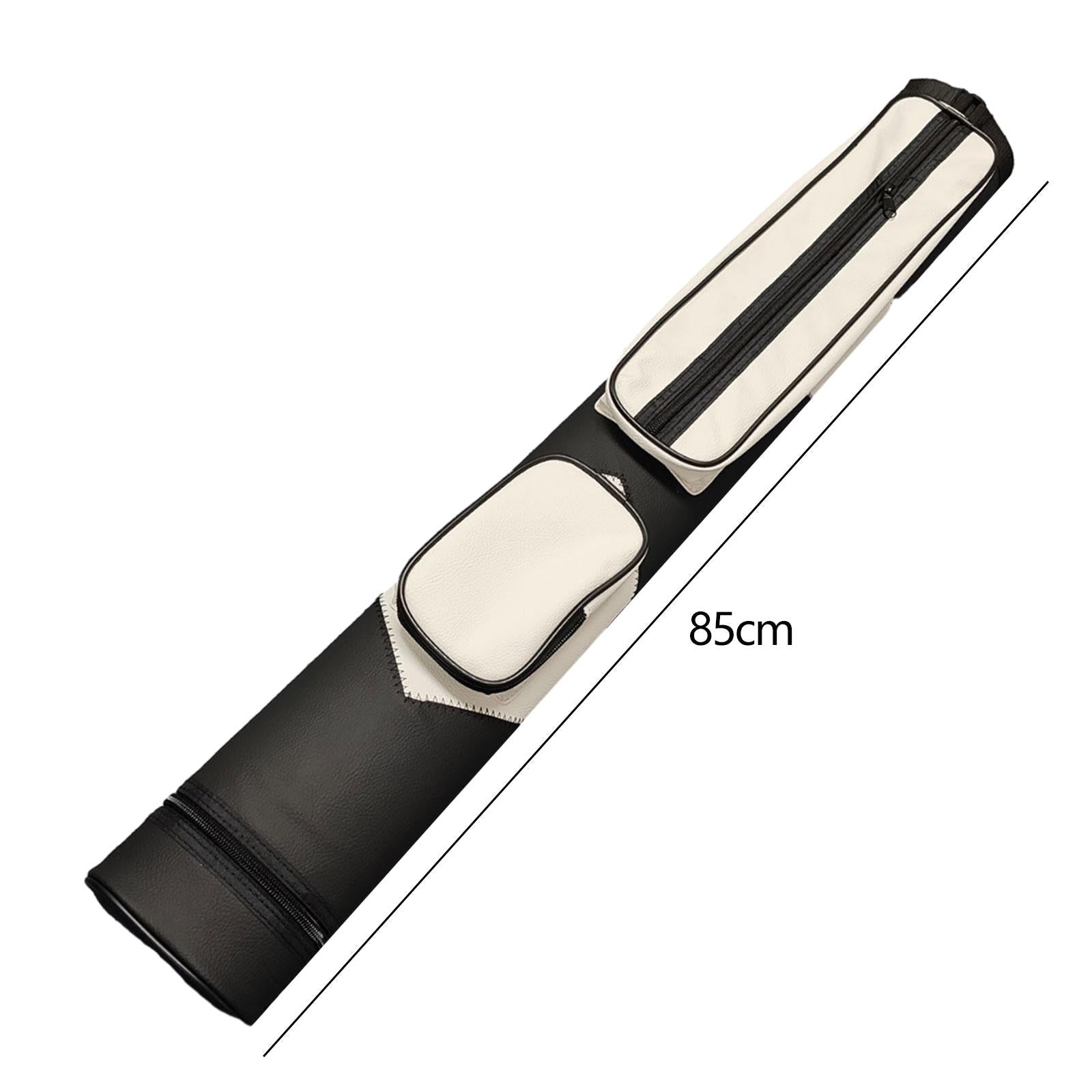 Billiards Pool Cue Case Hard Tube with Divider 1/2 Snooker Cue Storage Pouch