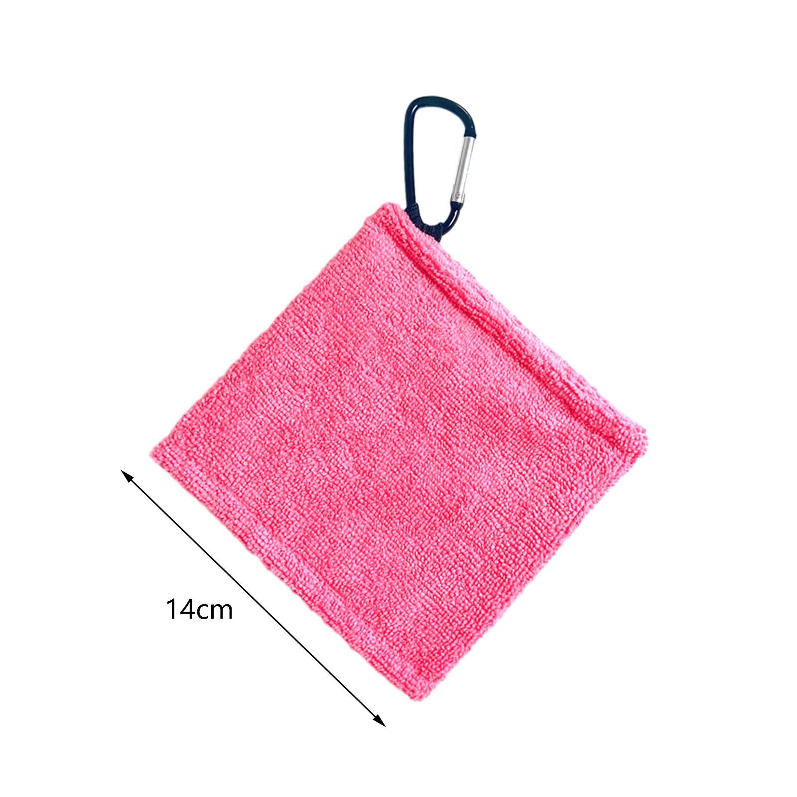 4xGolf Ball Towel with Clip Portable Golf Accessories Golf Ball Cleaner Pocket Pink