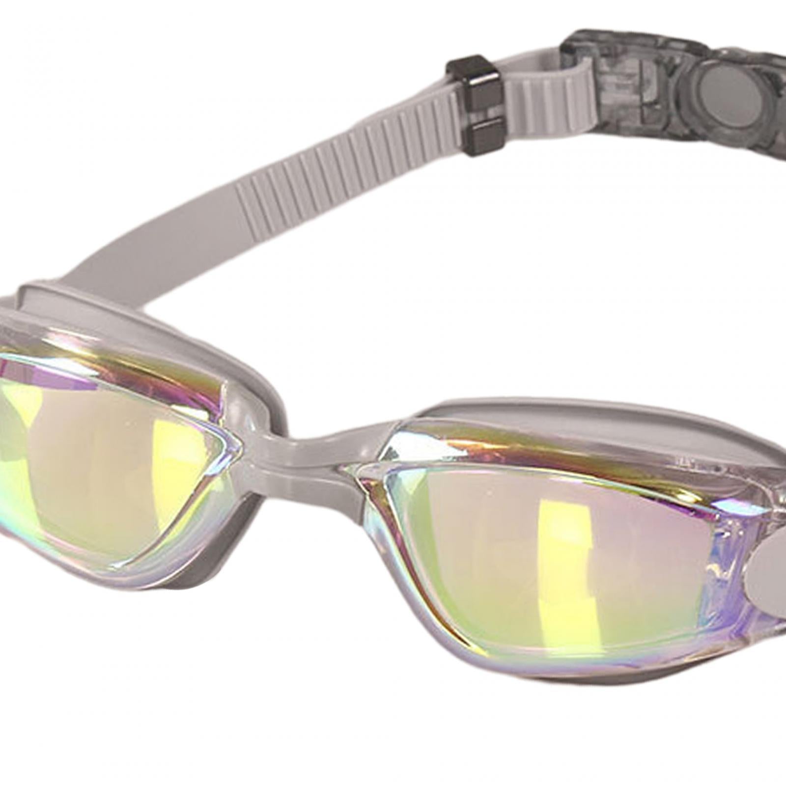 Swimming Goggles with Case Comfortable Soft Silicone Clear View Swim Goggles Gray Colorplating
