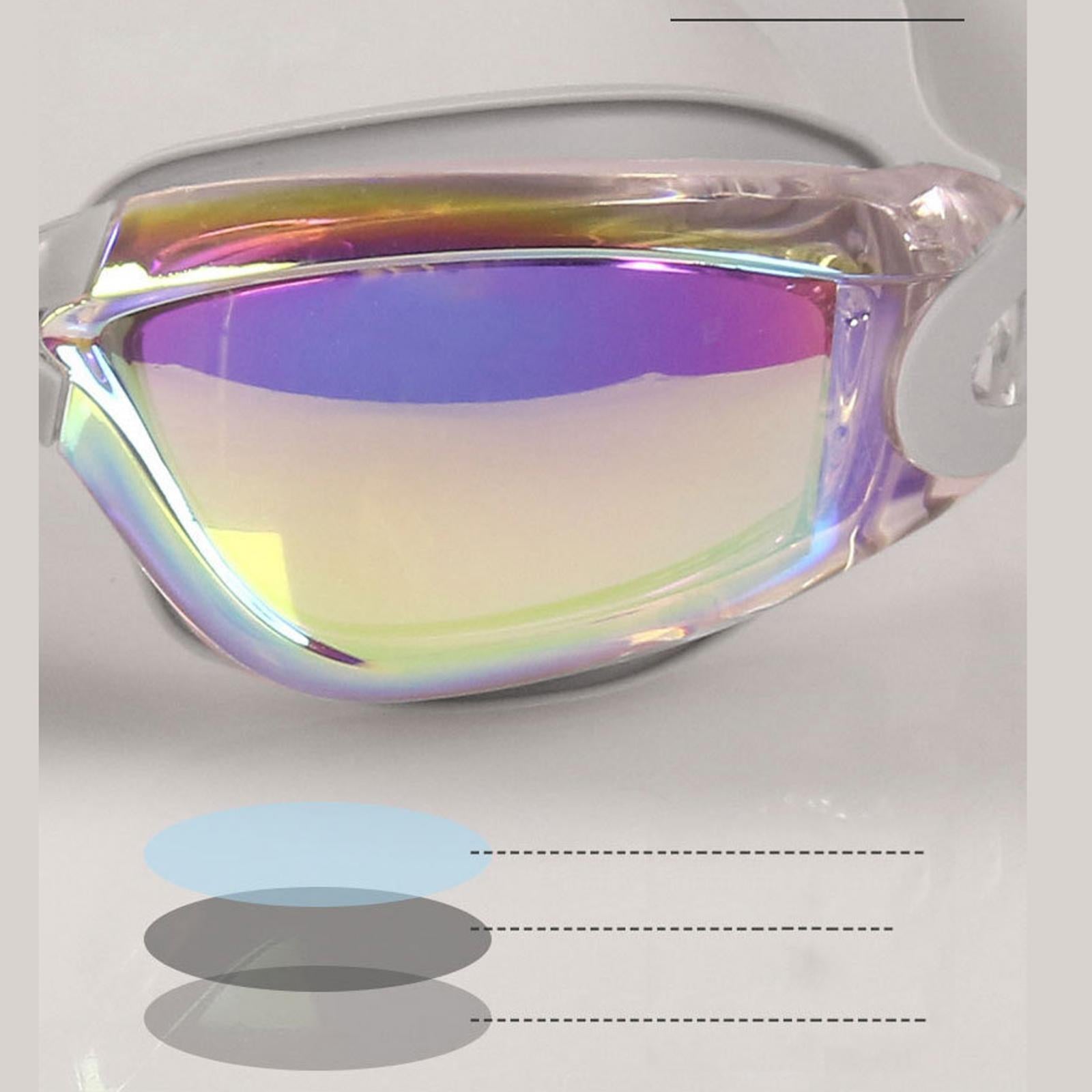 Swimming Goggles with Case Comfortable Soft Silicone Clear View Swim Goggles Gray Colorplating