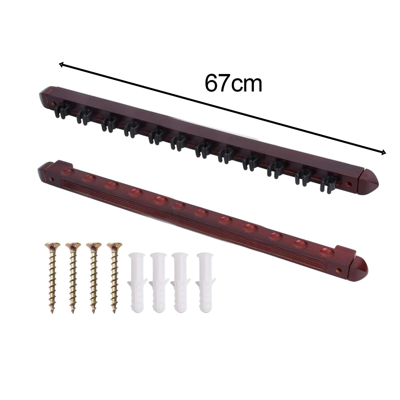 Billiards Pool Cue Rack 12 Cue Clips Pool Cue Holder for Game Room Accessory Red