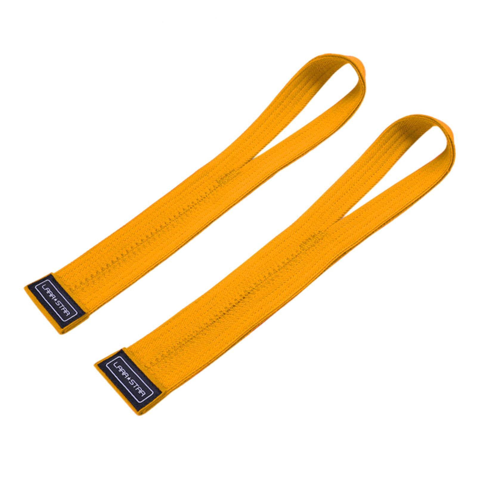 2x Weight Lifting Straps Wrist Lifting Straps for Exercise Strength Training Yellow