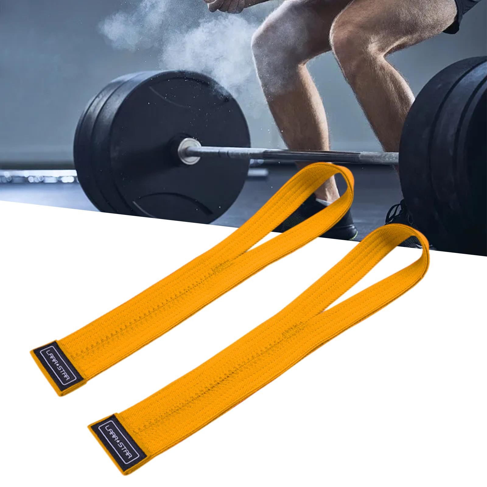 2x Weight Lifting Straps Wrist Lifting Straps for Exercise Strength Training Yellow