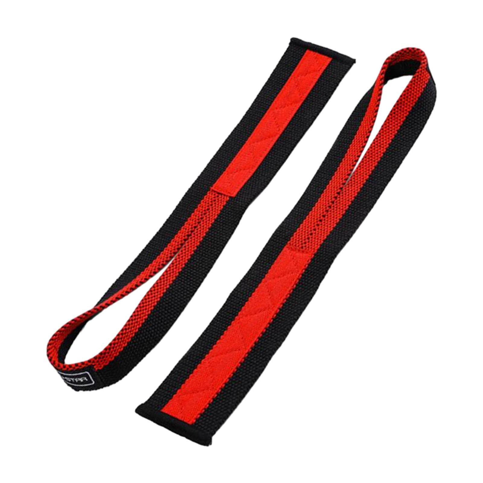 2x Weight Lifting Straps Wrist Lifting Straps for Strength Training Exercise Red and Black