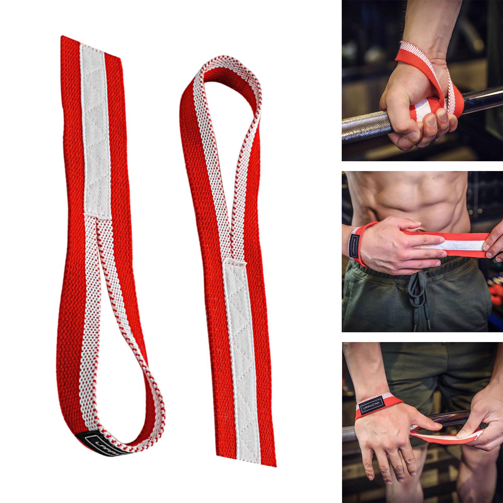 2x Weight Lifting Straps Wrist Lifting Straps for Strength Training Exercise Red and Black
