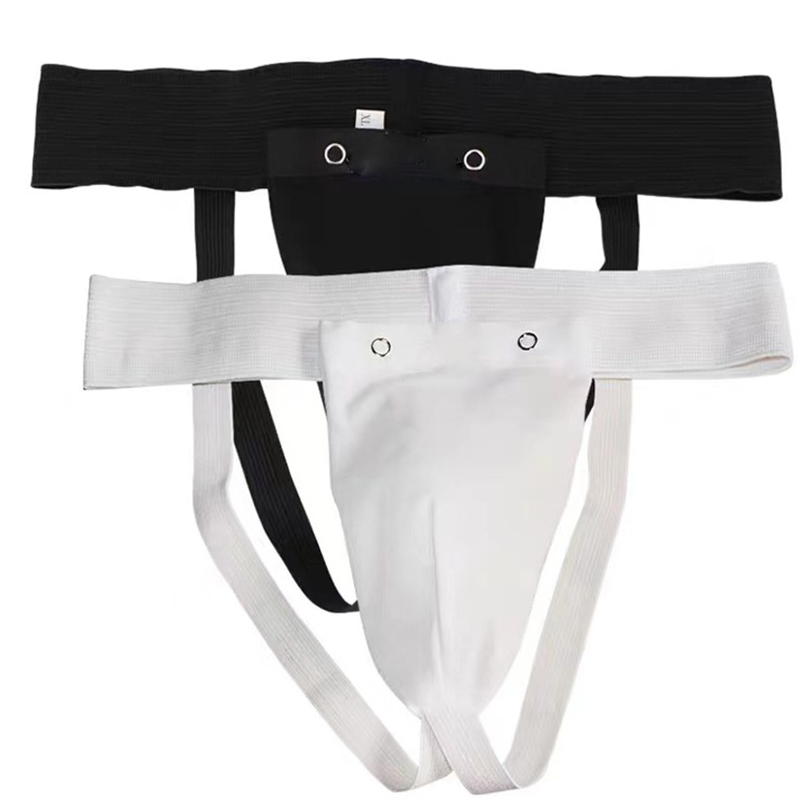 Mens Taekwondo Groin Protector Safe for Grappling Jockstrap Sanda Sparring White XS