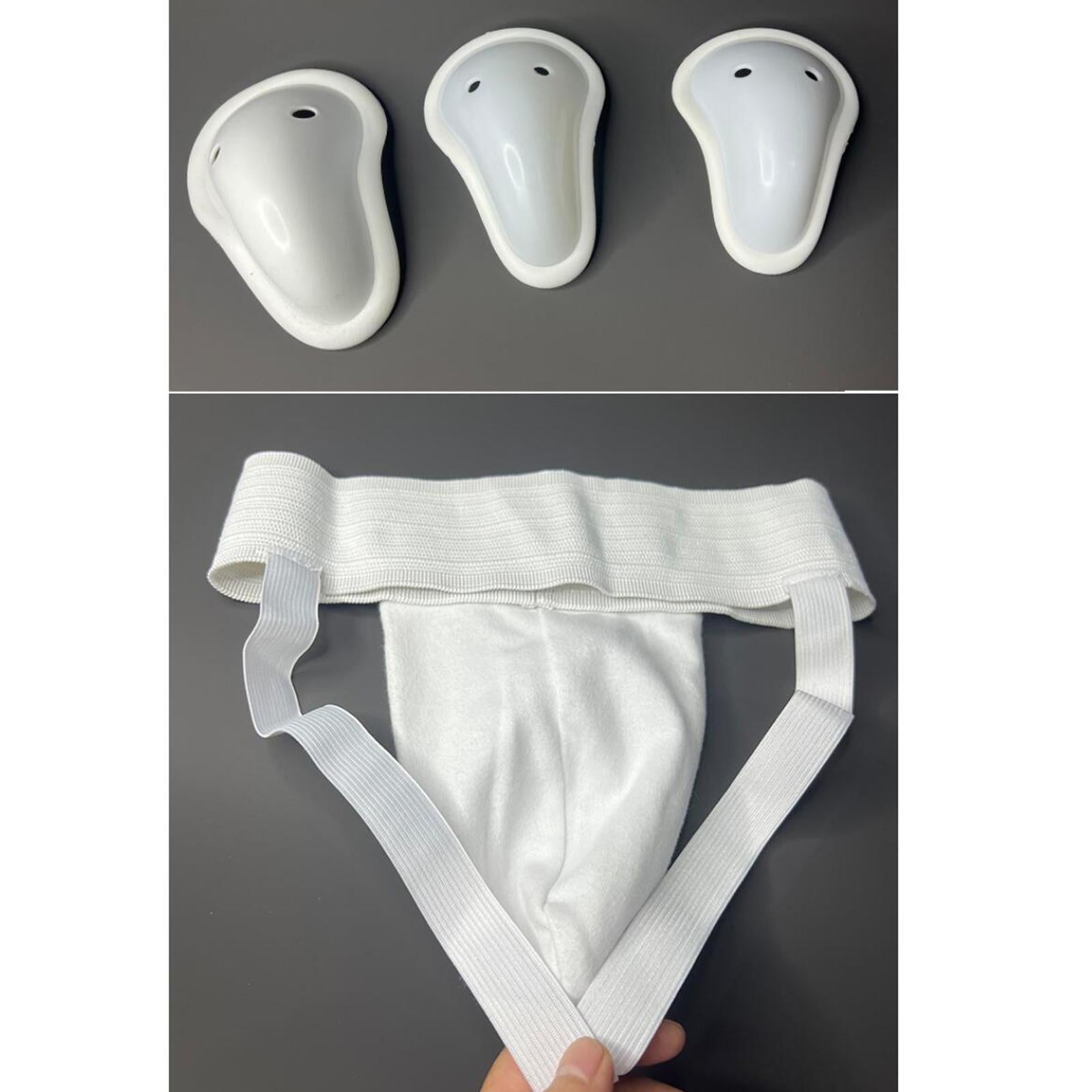Mens Taekwondo Groin Protector Safe for Grappling Jockstrap Sanda Sparring White XS
