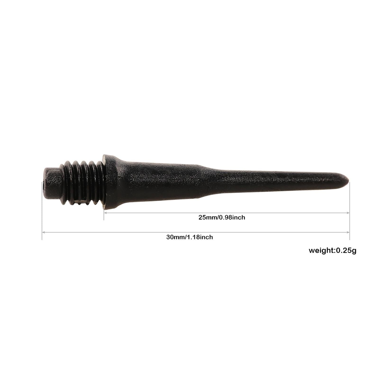 30Pcs Soft Tip Dart Points 2BA Lightweight 1.18 Inches Long Dart Accessories Black