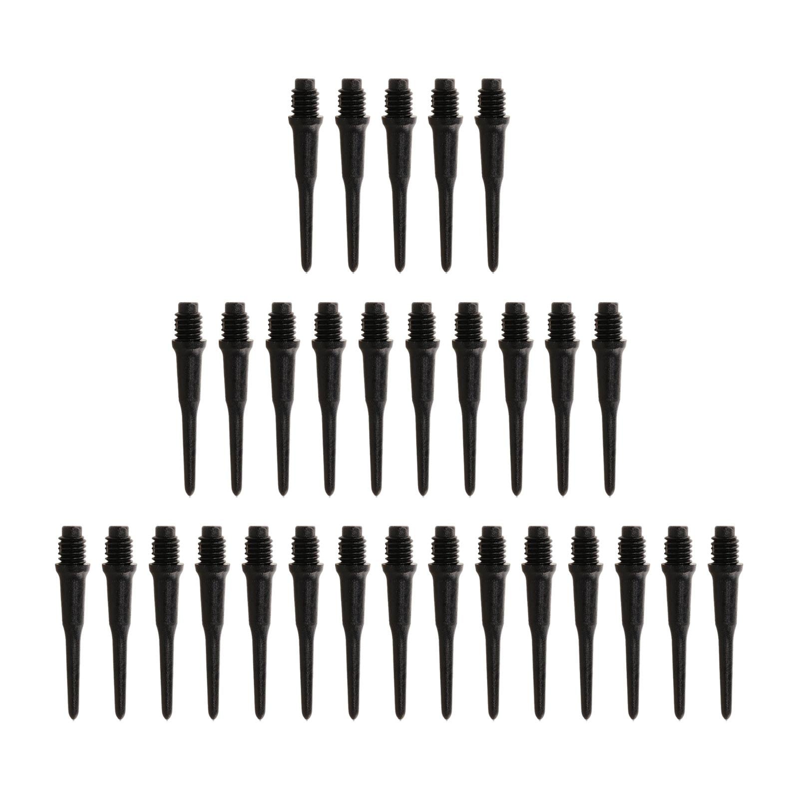 30Pcs Soft Tip Dart Points 2BA Lightweight 1.18 Inches Long Dart Accessories Black