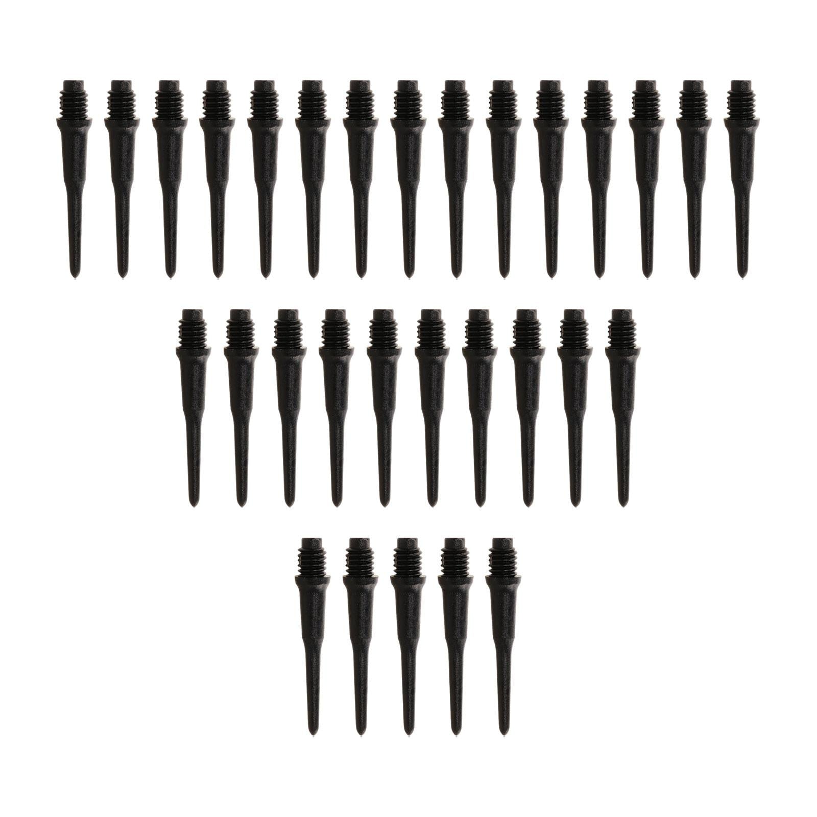 30Pcs Soft Tip Dart Points 2BA Lightweight 1.18 Inches Long Dart Accessories Black