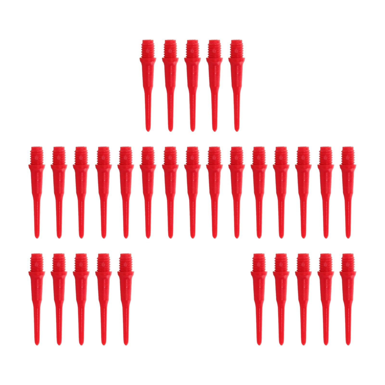 30Pcs Soft Tip Dart Points 2BA Lightweight 1.18 Inches Long Dart Accessories Red