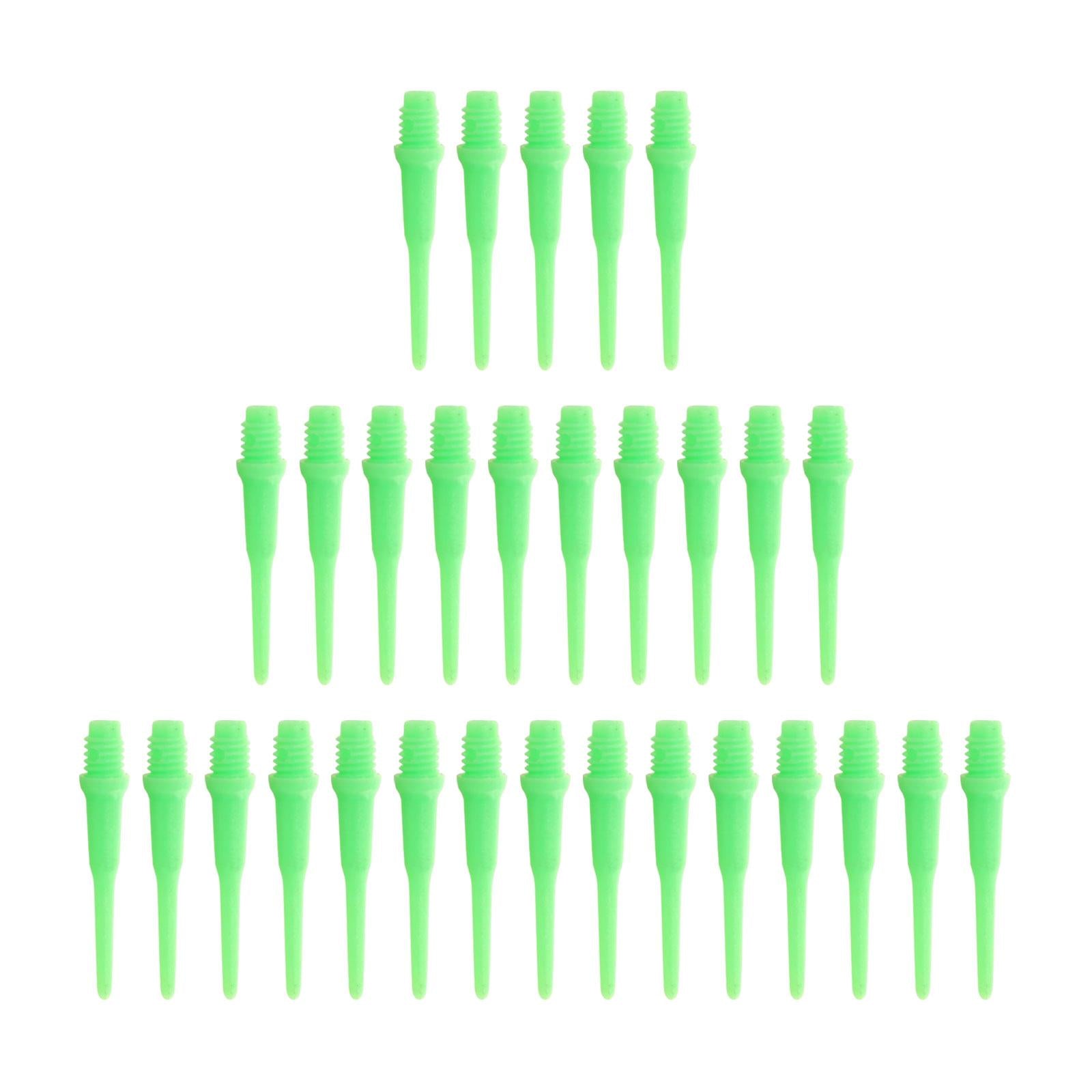 30Pcs Soft Tip Dart Points 2BA Lightweight 1.18 Inches Long Dart Accessories Green