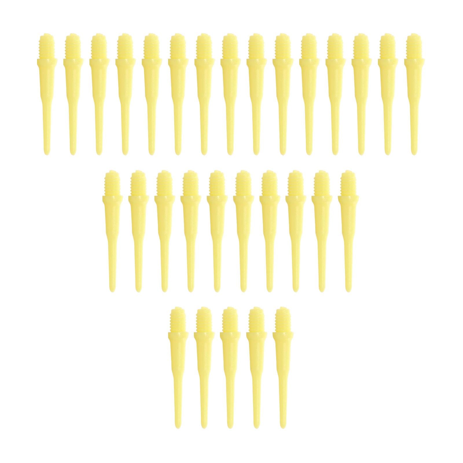 30Pcs Soft Tip Dart Points 2BA Lightweight 1.18 Inches Long Dart Accessories Yellow