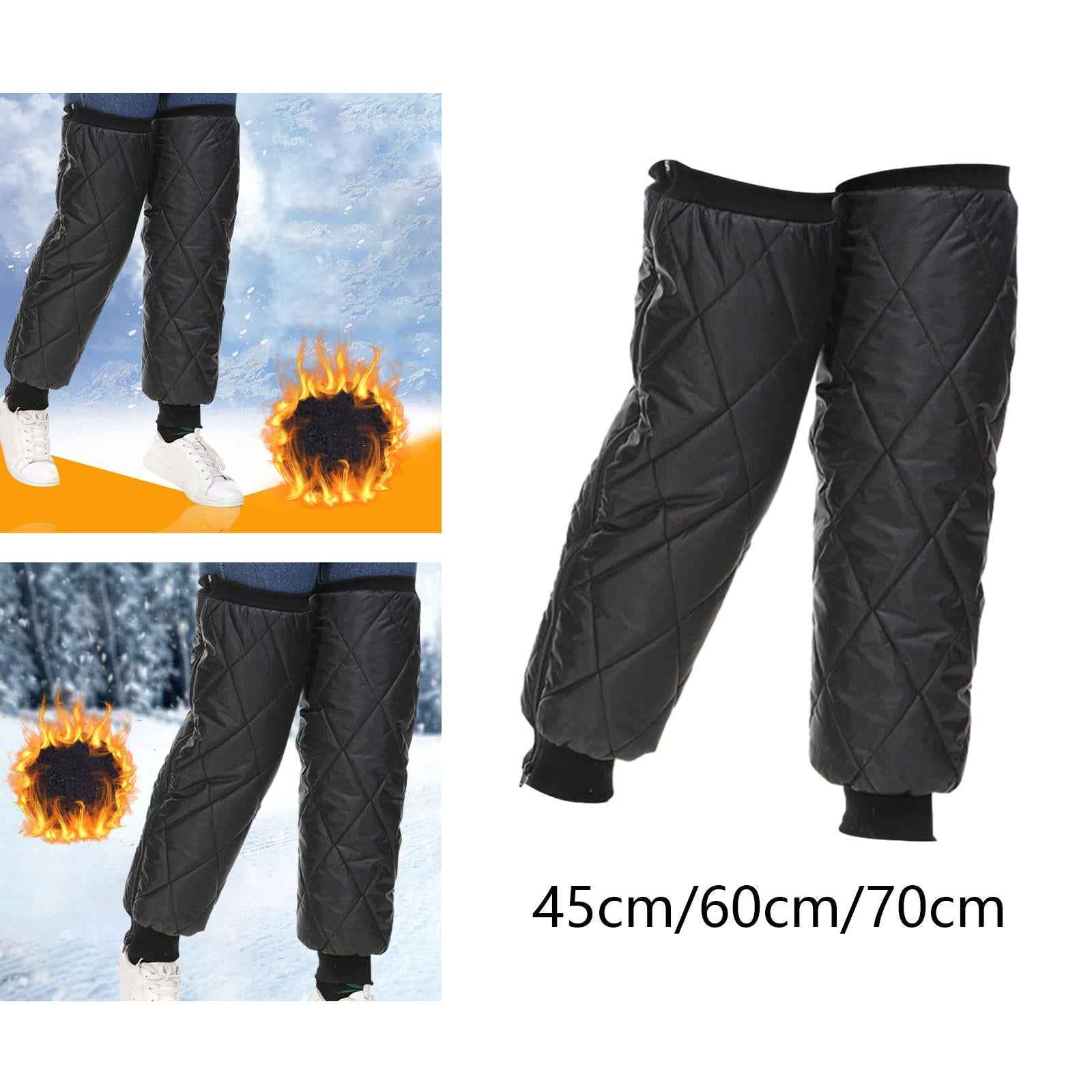 1 Pair Leg Warmers Zipper Knee Pads for Cold Weather Camping Mountain Biking 45cm
