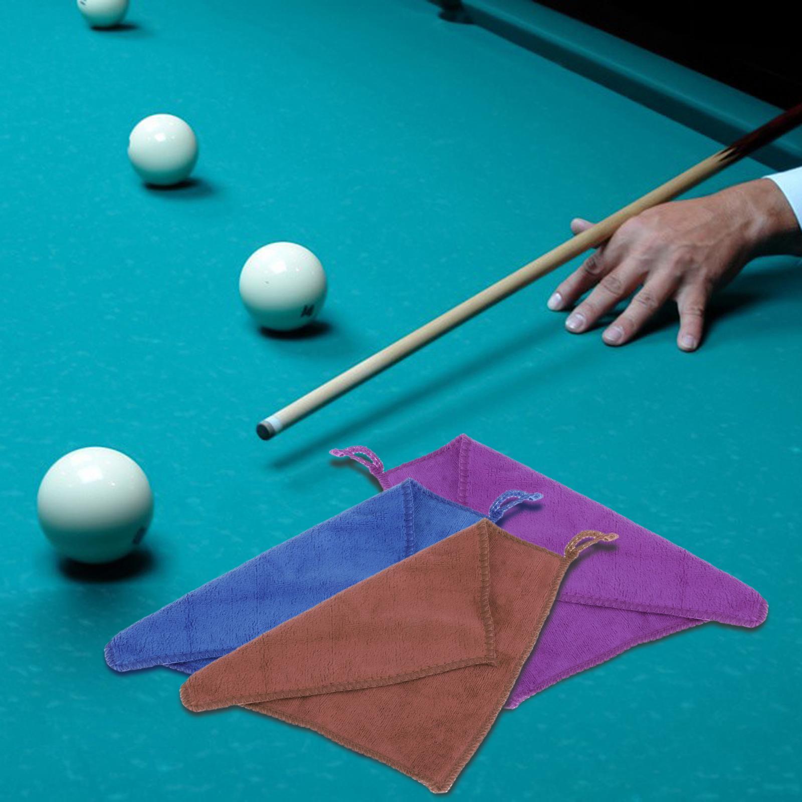 4xBilliard Cue Towel 20cmx20cm Pool Cue Clean Towel for Billiards Supplies Purple