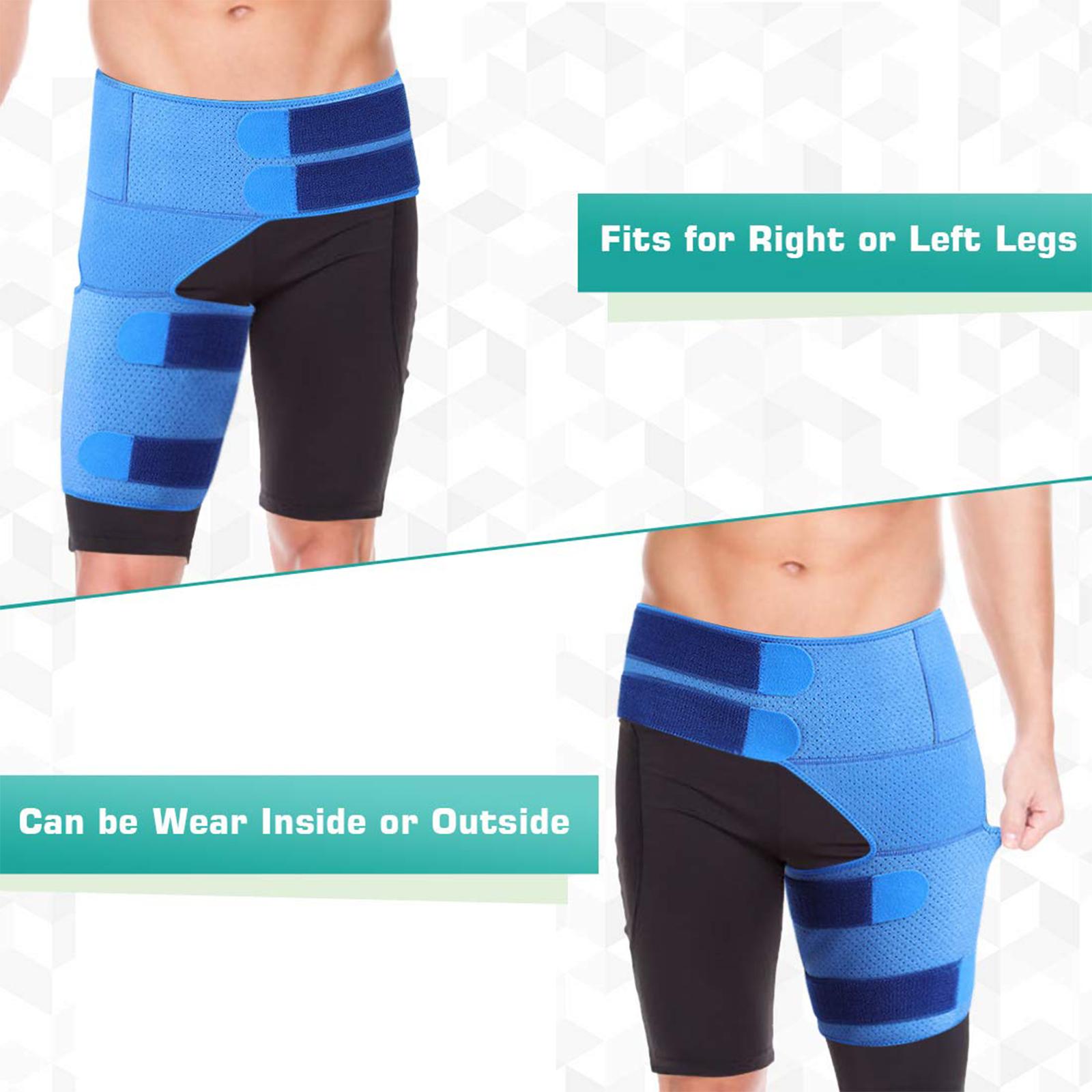 Hip Brace for Quad Muscle Strains Hamstring Injury Sprains Hip FleхоR Strain Pressurized Blue