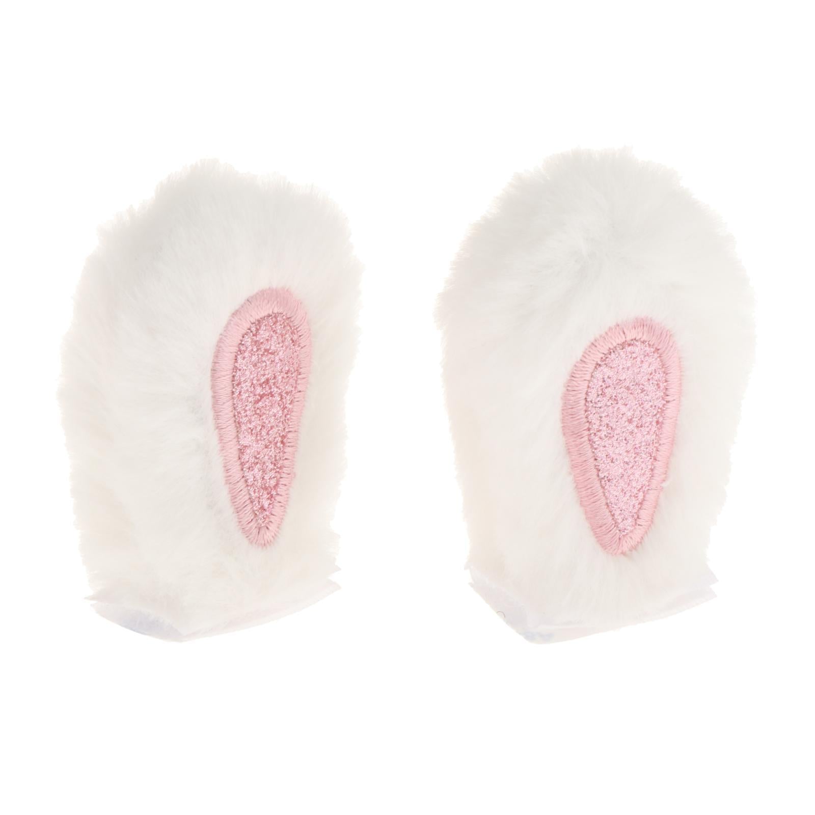 2xHelmet Decor Ears Decorative Portable Ornament for Biking Motorbiking Riding Rabbit White