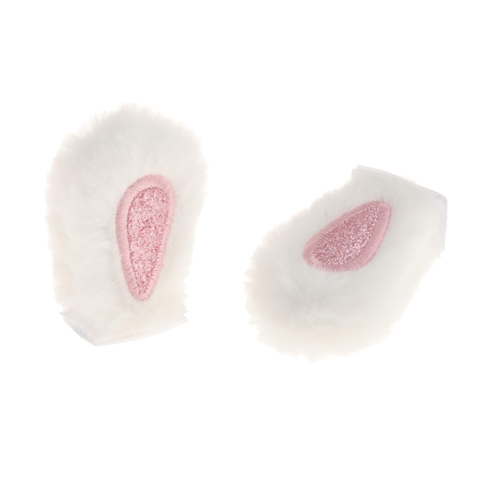 3xHelmet Decor Ears Decorative Portable Ornament for Biking Motorbiking Riding Rabbit White