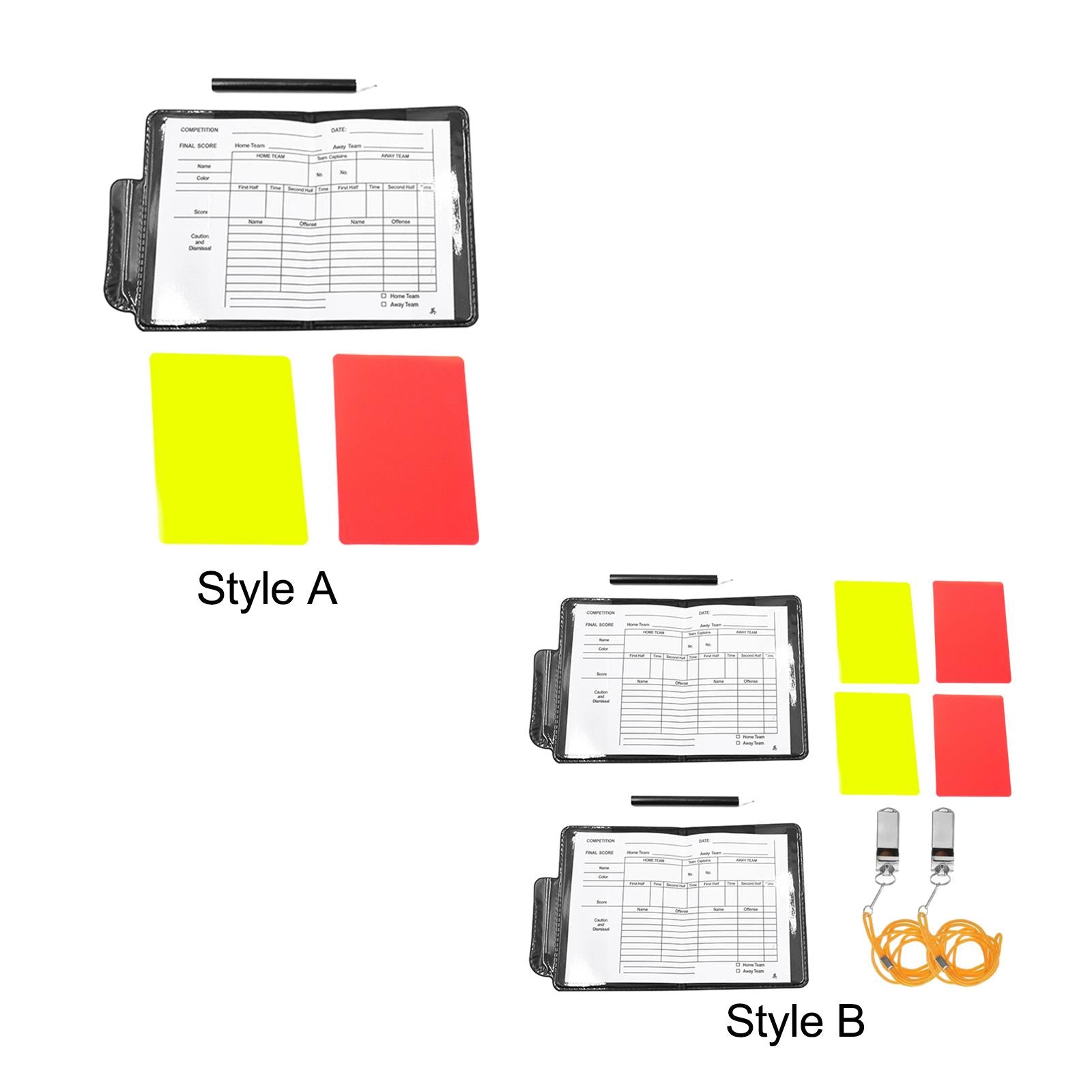 4xSoccer Referee Card Sets with Wallet for Hockey Training Volleyball Football Style A