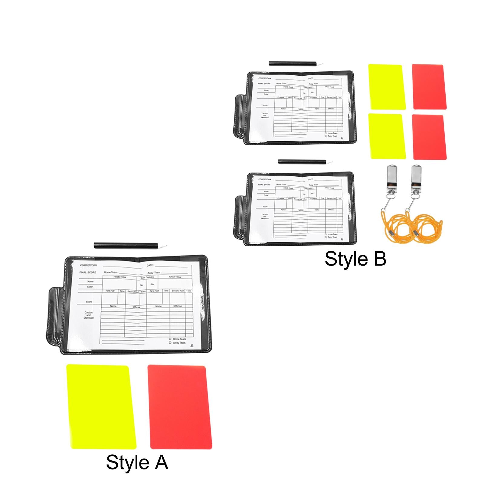 3xSoccer Referee Card Sets with Wallet for Hockey Training Volleyball Football Style A