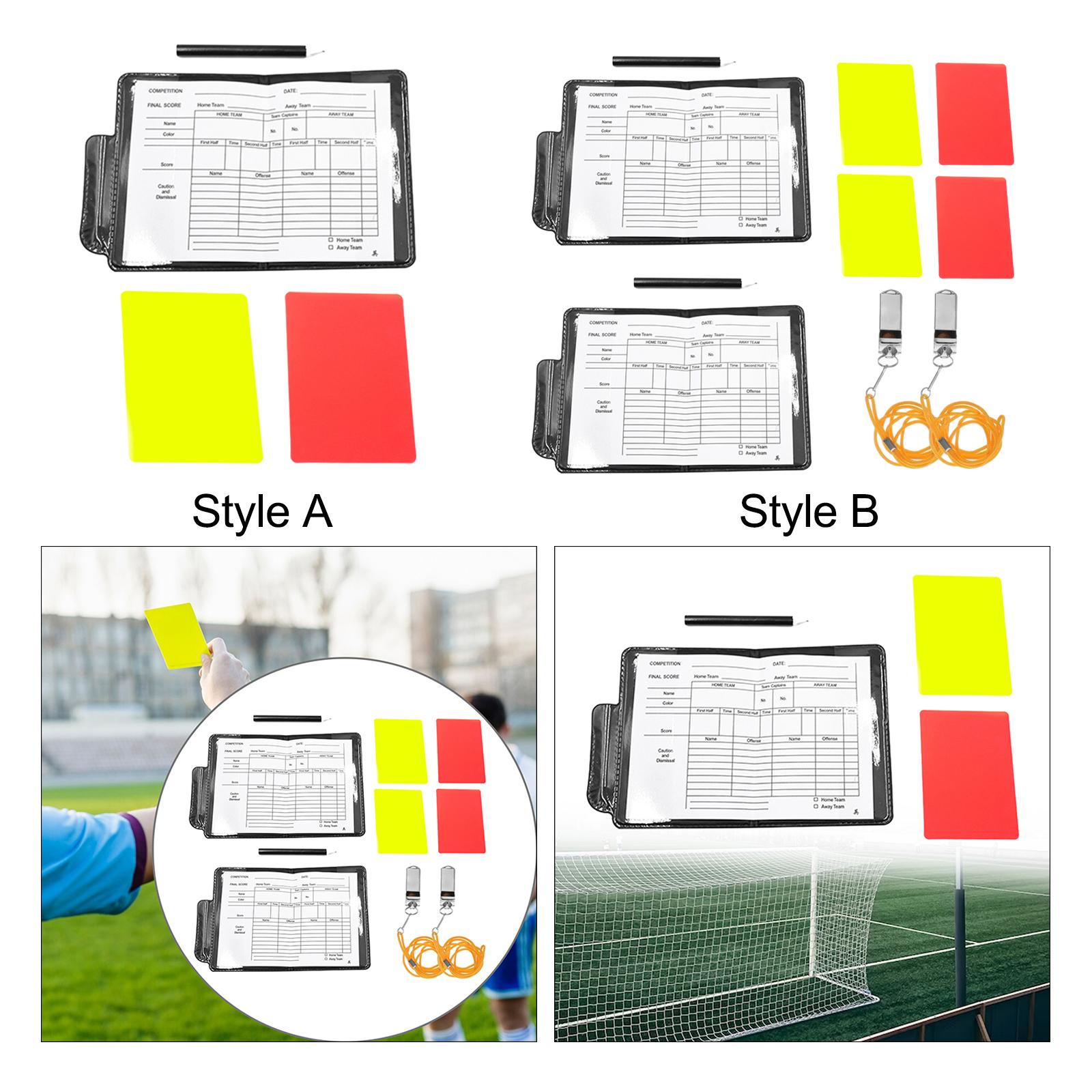 4xSoccer Referee Card Sets with Wallet for Hockey Training Volleyball Football Style A