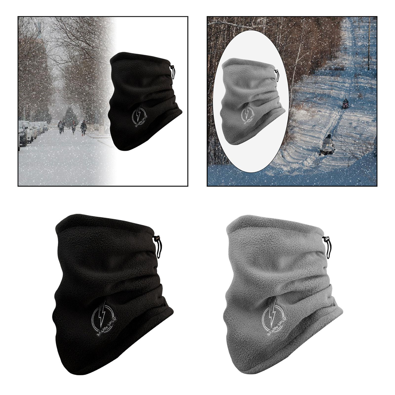 Winter Neck Gaiter Fleece for Men Scarf for Biking Snowboarding Motorcycling Black