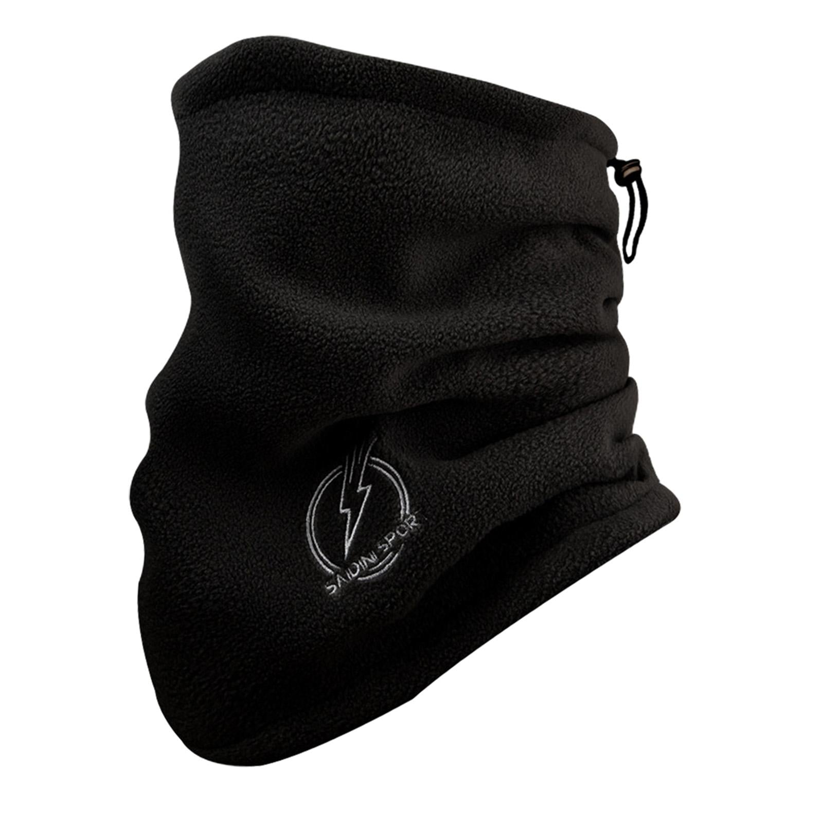 Winter Neck Gaiter Fleece for Men Scarf for Biking Snowboarding Motorcycling Black