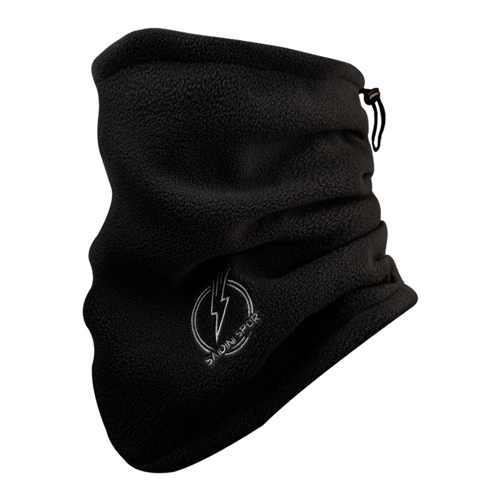 Winter Neck Gaiter Fleece for Men Scarf for Biking Snowboarding Motorcycling Black