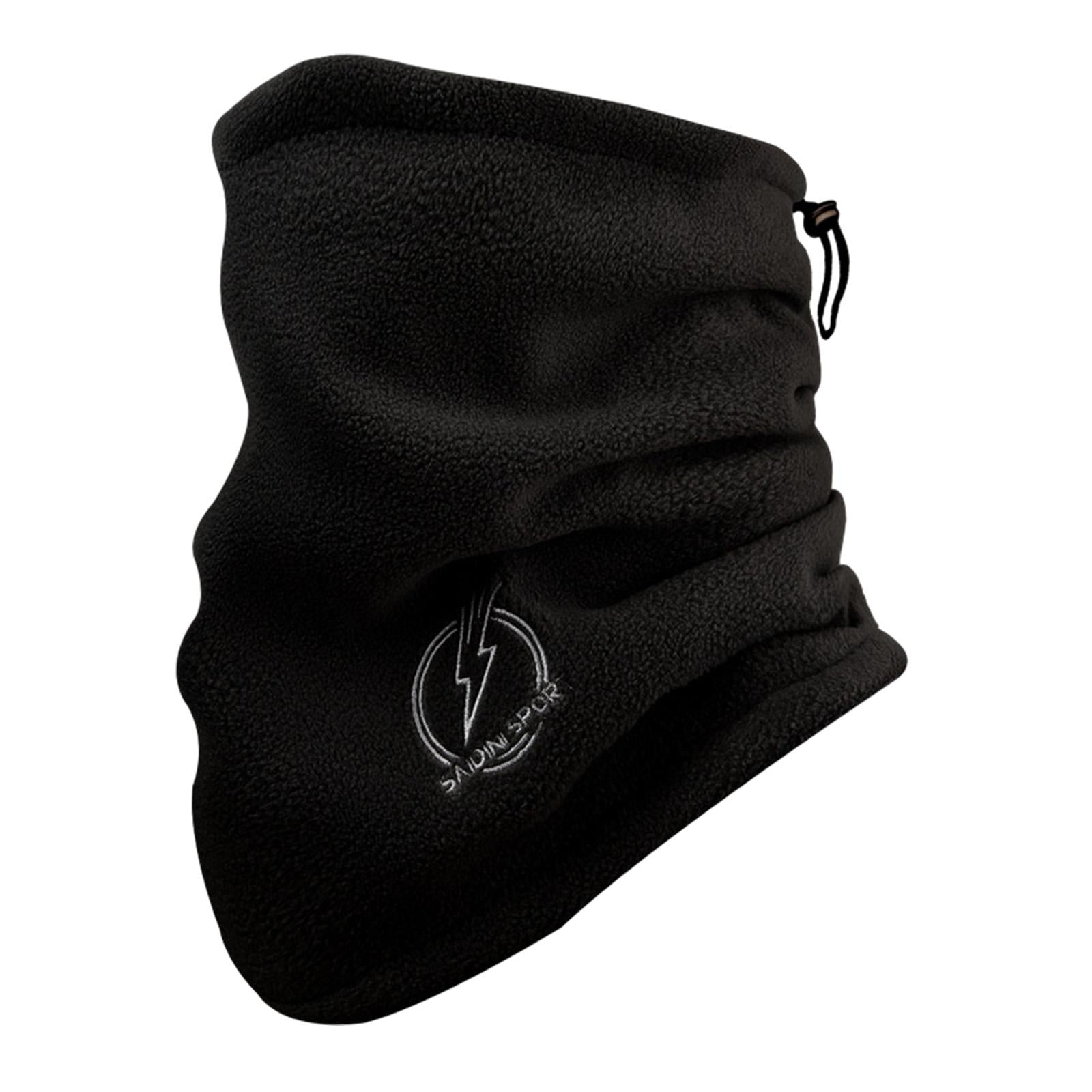 Winter Neck Gaiter Fleece for Men Scarf for Biking Snowboarding Motorcycling Black