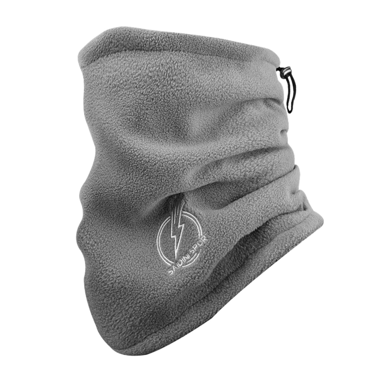 Winter Neck Gaiter Fleece for Men Scarf for Biking Snowboarding Motorcycling Gray