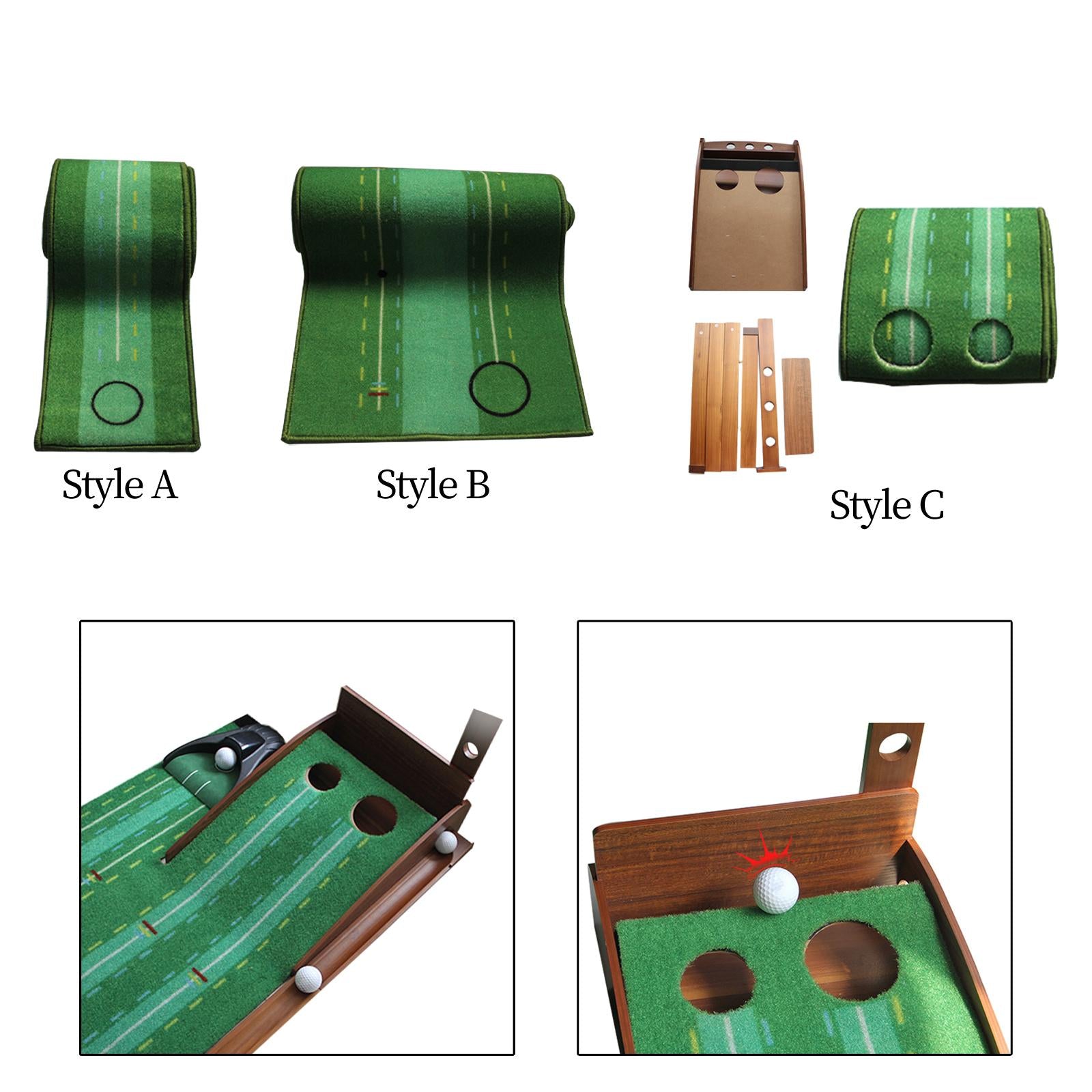 Golf Putting Mat Garden Portable Golf Hitting Mat Office Improve Golf Skills Style A