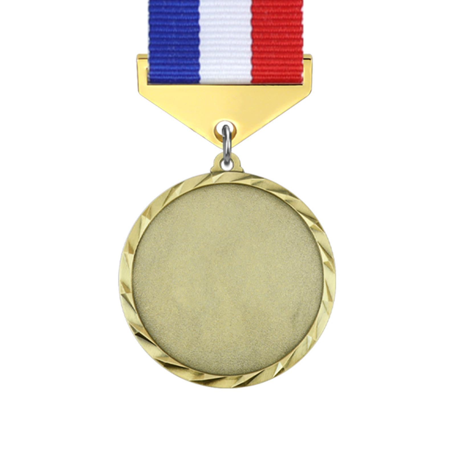 3x Metal Medals Zinc Alloy Blank Medals with Ribbons for Competition Style B